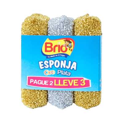 Esponja Oro Plata Brio x3 unidades