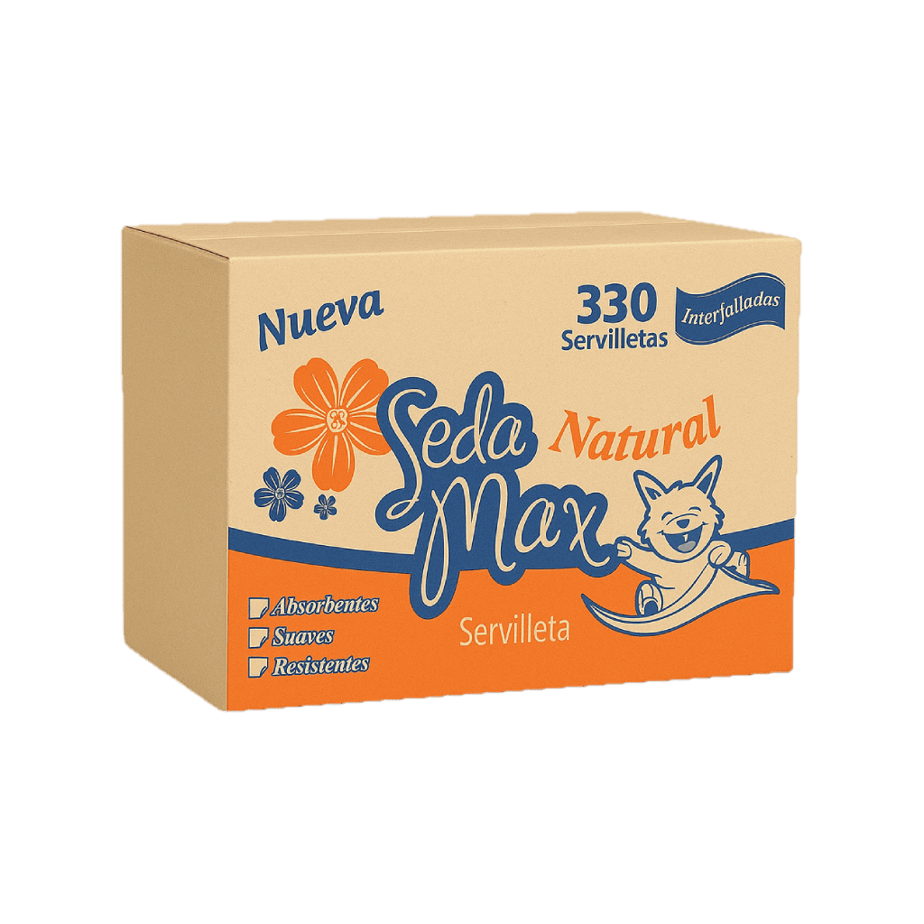 Caja Servilletas Cortadas Seda Max Natural
